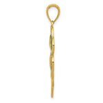 Ladda upp bild till gallerivisning, 14k Yellow Gold Green Enamel Good Luck Four Leaf Clover Pendant Charm