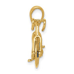 Load image into Gallery viewer, 14k Yellow Gold Blue Enamel Bicycle Moveable 3D Pendant Charm