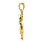 Load image into Gallery viewer, 14k Yellow Gold Blue Enamel Sand Dollar Starfish Scallop Clam Conch Shell Pendant Charm