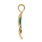 Charger l'image dans la galerie, 14k Yellow Gold with Enamel Blue Butterfly Pendant Charm