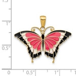 Ladda upp bild till gallerivisning, 14k Yellow Gold with Enamel Butterfly Pendant Charm