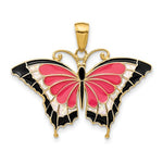 Ladda upp bild till gallerivisning, 14k Yellow Gold with Enamel Butterfly Pendant Charm