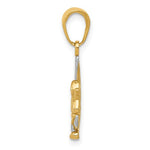 Φόρτωση εικόνας στο εργαλείο προβολής Συλλογής, 14k Yellow Gold Celestial Moon with Angel Pendant Charm