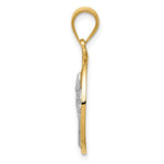 Lataa kuva Galleria-katseluun, 14k Yellow White Gold Sun Palm Tree Sea Ocean Beach Water Pendant Charm