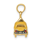 Ladda upp bild till gallerivisning, 14k Yellow Gold with Enamel Yellow Cab Taxi 3D Pendant Charm