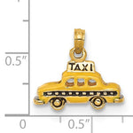 Ladda upp bild till gallerivisning, 14k Yellow Gold with Enamel Yellow Cab Taxi 3D Pendant Charm