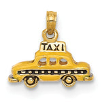 Ladda upp bild till gallerivisning, 14k Yellow Gold with Enamel Yellow Cab Taxi 3D Pendant Charm