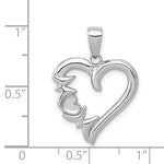 Load image into Gallery viewer, 14K White Gold Mom Heart Pendant Charm