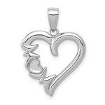 Load image into Gallery viewer, 14K White Gold Mom Heart Pendant Charm