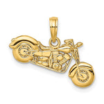 Load image into Gallery viewer, 14k Yellow Gold Motorcycle 3D Pendant Charm