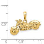 Load image into Gallery viewer, 14k Yellow Gold Motorcycle 3D Pendant Charm