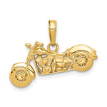 Load image into Gallery viewer, 14k Yellow Gold Motorcycle 3D Pendant Charm