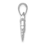 Load image into Gallery viewer, 14k White Gold Motorcycle 3D Pendant Charm