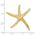 이미지를 갤러리 뷰어에 로드 , 14k Yellow Gold Starfish Chain Slide Diamond Cut Pendant Charm