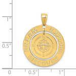 Load image into Gallery viewer, 14k Yellow Gold Dream Explore Discover Nautical Compass Pendant Charm