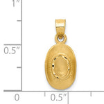 Załaduj obraz do przeglądarki galerii, 14k Yellow Gold Cowboy Cowgirl Hat Diamond Cut Pendant Charm