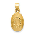 Załaduj obraz do przeglądarki galerii, 14k Yellow Gold Cowboy Cowgirl Hat Diamond Cut Pendant Charm