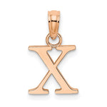 Загрузить изображение в средство просмотра галереи, 14K Rose Gold Uppercase Initial Letter X Block Alphabet Pendant Charm