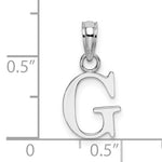 Ladda upp bild till gallerivisning, 14K White Gold Uppercase Initial Letter G Block Alphabet Pendant Charm