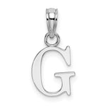 Ladda upp bild till gallerivisning, 14K White Gold Uppercase Initial Letter G Block Alphabet Pendant Charm