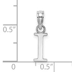 Cargar imagen en el visor de la galería, 14K White Gold Uppercase Initial Letter I Block Alphabet Pendant Charm
