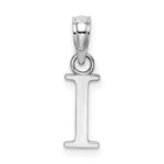 Cargar imagen en el visor de la galería, 14K White Gold Uppercase Initial Letter I Block Alphabet Pendant Charm