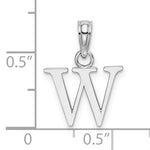 Kép betöltése a galériamegjelenítőbe: 14K White Gold Uppercase Initial Letter W Block Alphabet Pendant Charm