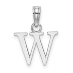 Kép betöltése a galériamegjelenítőbe: 14K White Gold Uppercase Initial Letter W Block Alphabet Pendant Charm