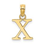 Ladda upp bild till gallerivisning, 14K Yellow Gold Uppercase Initial Letter X Block Alphabet Pendant Charm