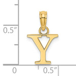 Carica l'immagine nel visualizzatore di Gallery, 14K Yellow Gold Uppercase Initial Letter Y Block Alphabet Pendant Charm