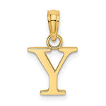 Carica l'immagine nel visualizzatore di Gallery, 14K Yellow Gold Uppercase Initial Letter Y Block Alphabet Pendant Charm