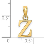 將圖片載入圖庫檢視器 14K Yellow Gold Uppercase Initial Letter Z Block Alphabet Pendant Charm
