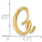 Carica l'immagine nel visualizzatore di Gallery, 14k Yellow Gold Initial Letter A Cursive Chain Slide Pendant Charm