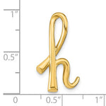 Afbeelding in Gallery-weergave laden, 14k Yellow Gold Initial Letter H Cursive Chain Slide Pendant Charm