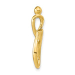 이미지를 갤러리 뷰어에 로드 , 14k Yellow Gold Initial Letter J Cursive Chain Slide Pendant Charm