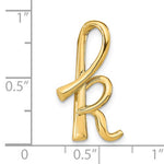 Load image into Gallery viewer, 14k Yellow Gold Initial Letter K Cursive Chain Slide Pendant Charm