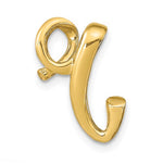 Carregar imagem no visualizador da galeria, 14k Yellow Gold Initial Letter R Cursive Chain Slide Pendant Charm
