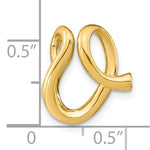 Lataa kuva Galleria-katseluun, 14k Yellow Gold Initial Letter V Cursive Chain Slide Pendant Charm