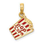 Charger l'image dans la galerie, 14k Yellow Gold Enamel Bag of Popcorn 3D Pendant Charm