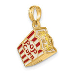 Charger l'image dans la galerie, 14k Yellow Gold Enamel Bag of Popcorn 3D Pendant Charm