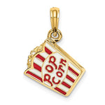 Charger l'image dans la galerie, 14k Yellow Gold Enamel Bag of Popcorn 3D Pendant Charm