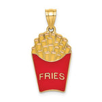 Charger l'image dans la galerie, 14k Yellow Gold Enamel French Fries Pendant Charm