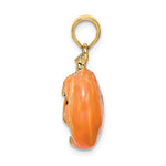 Load image into Gallery viewer, 14k Yellow Gold Enamel Pumpkin Halloween Jack O Lantern Cat Pendant Charm