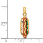 將圖片載入圖庫檢視器 14k Yellow Gold Enamel Hotdog with Bun 3D Pendant Charm