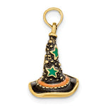 Ladda upp bild till gallerivisning, 14k Yellow Gold Halloween Witch Hat 3D Pendant Charm