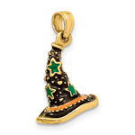 Ladda upp bild till gallerivisning, 14k Yellow Gold Halloween Witch Hat 3D Pendant Charm