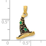Ladda upp bild till gallerivisning, 14k Yellow Gold Halloween Witch Hat 3D Pendant Charm