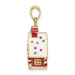 Ladda upp bild till gallerivisning, 14k Yellow Gold Enamel Gingerbread House Holiday 3D Pendant Charm