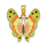 Ladda upp bild till gallerivisning, 14k Yellow Gold with Enamel Butterfly Pendant Charm