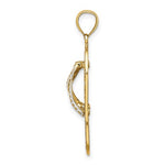 이미지를 갤러리 뷰어에 로드 , 14k Yellow Gold Enamel Flip Flop Slipper Sandal Hearts Pendant Charm